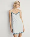 Mango Lace Trim Cotton Nightgown In Green
