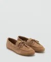 Mango Women's Suede Boat Shoes In Nude