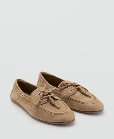 Mango Suede Driving Shoes In Sand