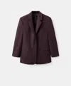 Mango Linen Suit Blazer In Purple