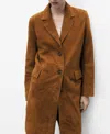 Mango Women's Lapelled Suede Coat