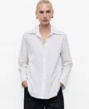 Mango Chemise En Mélange De Coton À Col Rabattu Blanc Cassé - Femme - L -  In White