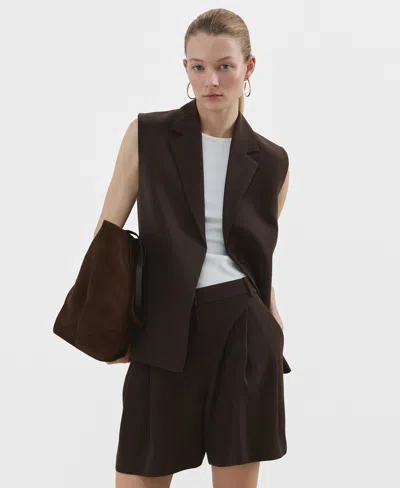 Mango Women's Lapels Suit Vest In Brown