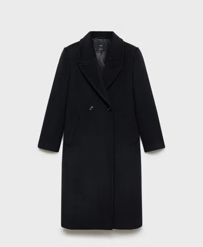 Mango Women's Lapels Wool Coat In Black