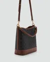 Mango Women's Large Contrast Print Bucket Bag In Brown