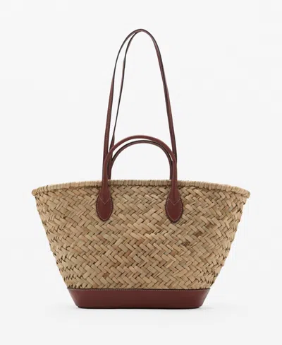 Mango Women's Large Double-handle Natural Fiber Basket Bag In Brown
