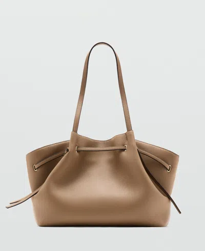 Mango Women's Large Faux-leather Shoulder Bag In Brown