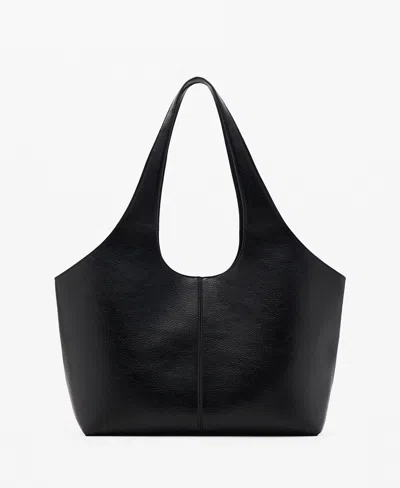 Mango Women's Large Shopper Bag In Black