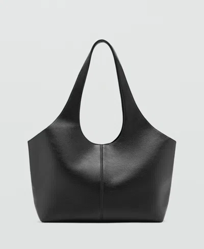 Mango Women's Large Shopper Bag In Black
