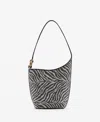 Mango Large Zebra-print Bucket Bag Black In Black