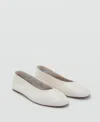 Mango Women's Leather Ballet Flats In White