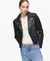 Mango Women's Leather Biker Jacket In Black