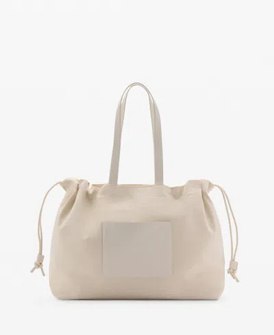Mango Women's Leather-blend Shopper Bag In Ecru