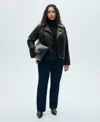 Mango Women's Leather-effect Biker Jacket In Black