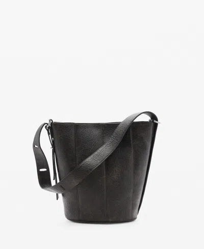 Mango Women's Leather Effect Bucket Bag In Brown