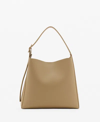 Mango Women's Leather Effect Bucket Bag In White