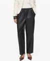 Mango Faux Leather Drawstring Pants In Black