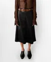 Mango Women's Leather Effect Midi Skirt In Black