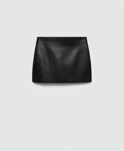 Mango Women's Leather-effect Miniskirt In Black