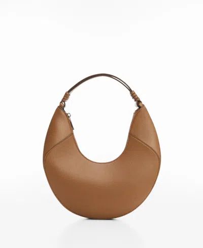 Mango Leather-effect Shoulder Bag Medium Brown