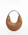 Mango Women's Leather-effect Shoulder Bag In Medium Brown