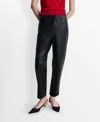 Mango Faux Leather Straight Leg Pants In Black