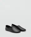Mango Leather Slip-on Shoe In Black