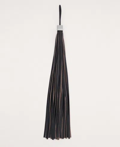 Mango Women's Leather Fringe Keychain In Black