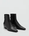 Mango Women's Leather Heeled Boots In Black