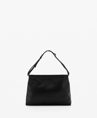 Mango Women's Leather Mini Shopper Bag In Black