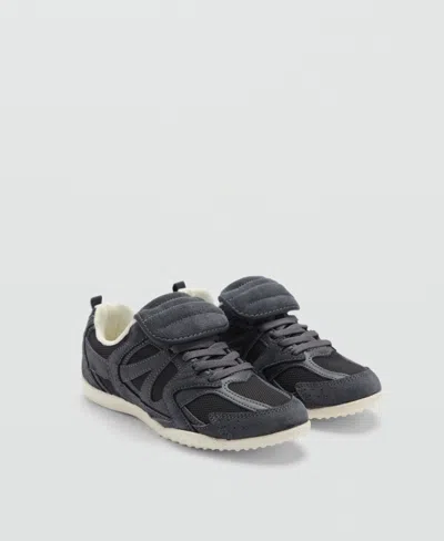 MANGO WOMEN'S LEATHER PANEL SNEAKERS