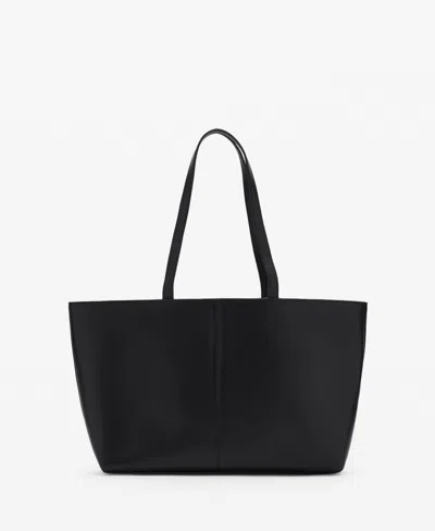 Mango Women's Leather Shopper Bag In Black