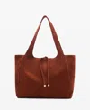 Mango Sac Shopper Cuir In Burnt Orange