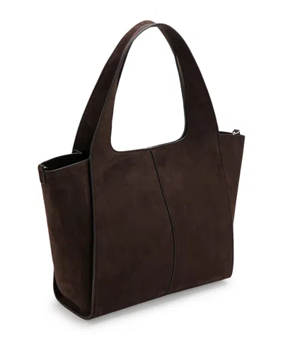 Mango Women's Leather Shopper Bag In Chocolate