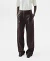 Mango 100% Leather Straight-leg Trousers Brown In Brown