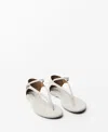 Mango Leather Straps Sandals White