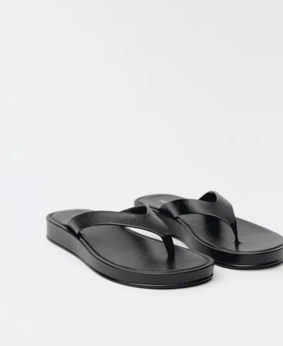 Mango Platform Strap Sandals Black