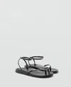 Mango Ankle Strap Slide Sandal In Black
