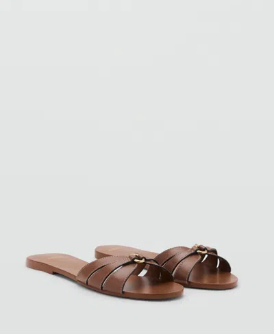 Mango Women's Leather Straps Sandals In Brown