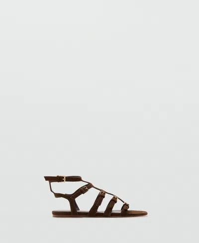 Mango Ankle Strap Sandal In Brown