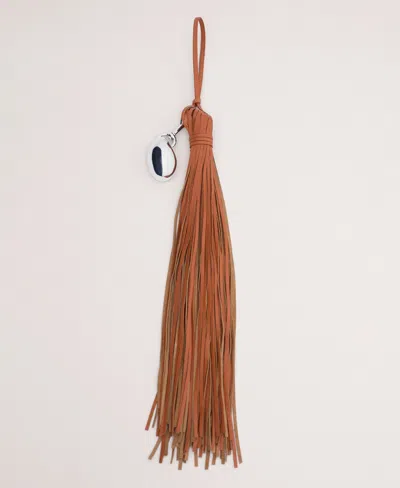 Mango Women's Leather Tassel Keychain In Orange