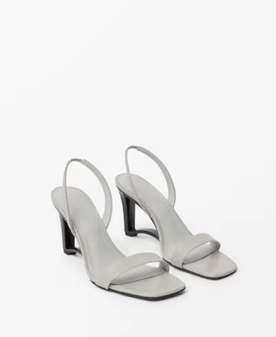 Mango Women's Leather Wedge-heel Sandals