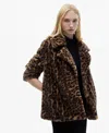 Mango Women's Leopard Regular Coat In Medium Brown