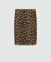 Mango Women's Leopard Midi Skirt In Brown