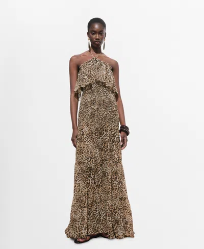 MANGO WOMEN'S LEOPARD-PRINT MAXI-DRESS
