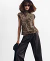 Mango Leopard Print Satin Shirt In Animal Print