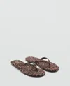 Mango Women's Leopard Print Strap Sandals In Black