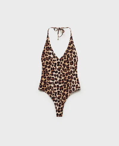 Mango Women's Leopard Print Swimsuit