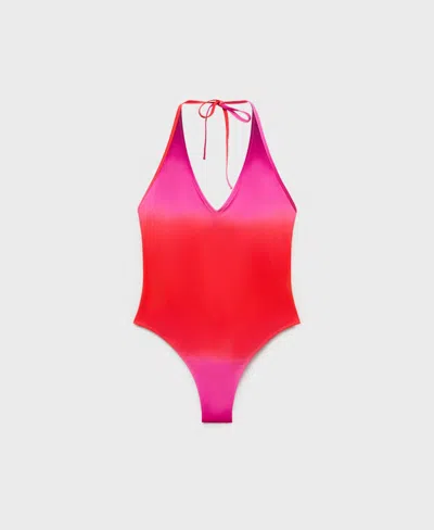 Mango Halter Neck One-piece Swimsuit