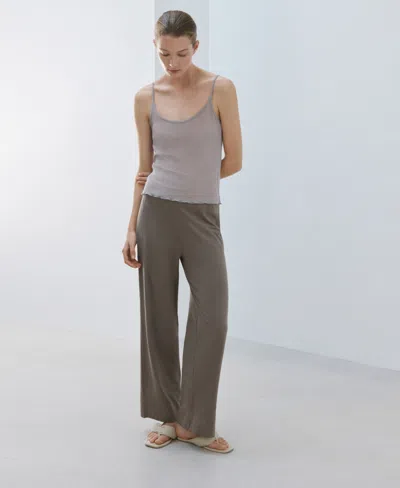 Mango Women's Light Cotton Pants In Gray